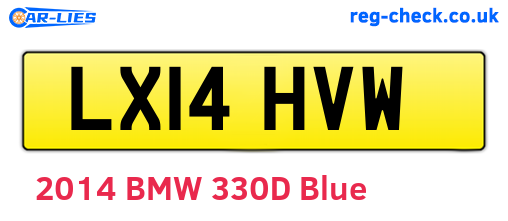 LX14HVW are the vehicle registration plates.