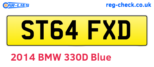 ST64FXD are the vehicle registration plates.