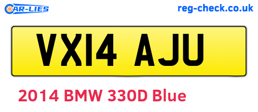 VX14AJU are the vehicle registration plates.