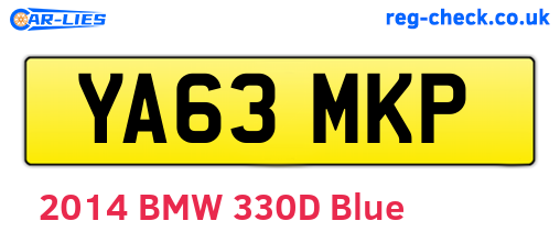 YA63MKP are the vehicle registration plates.