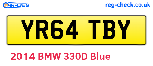YR64TBY are the vehicle registration plates.
