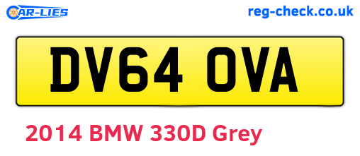 DV64OVA are the vehicle registration plates.