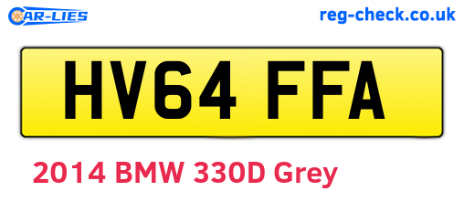 HV64FFA are the vehicle registration plates.
