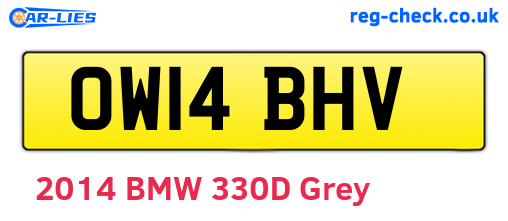 OW14BHV are the vehicle registration plates.