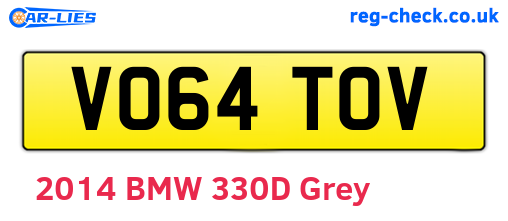 VO64TOV are the vehicle registration plates.