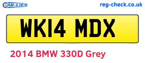 WK14MDX are the vehicle registration plates.