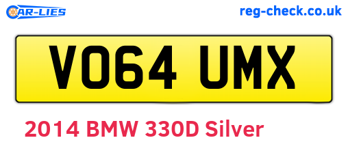 VO64UMX are the vehicle registration plates.