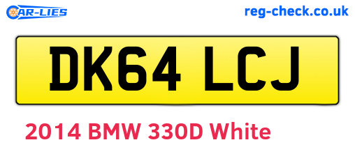 DK64LCJ are the vehicle registration plates.