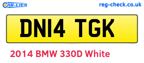 DN14TGK are the vehicle registration plates.
