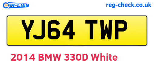 YJ64TWP are the vehicle registration plates.