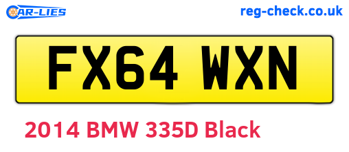 FX64WXN are the vehicle registration plates.