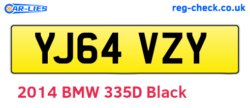 YJ64VZY are the vehicle registration plates.