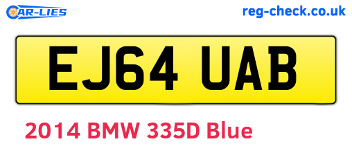 EJ64UAB are the vehicle registration plates.