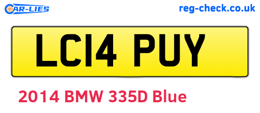 LC14PUY are the vehicle registration plates.
