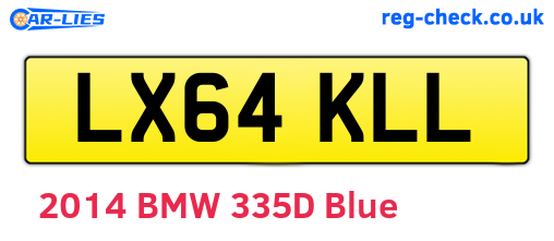 LX64KLL are the vehicle registration plates.