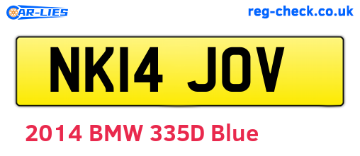 NK14JOV are the vehicle registration plates.