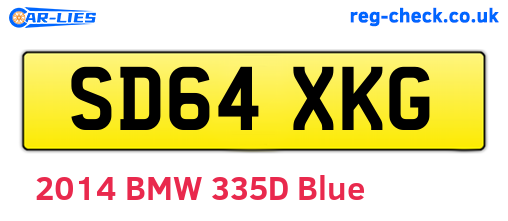 SD64XKG are the vehicle registration plates.