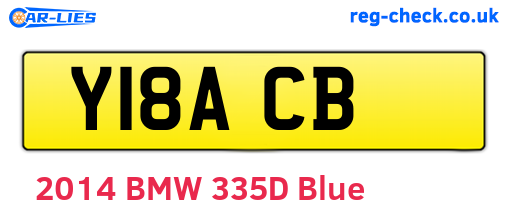 Y18ACB are the vehicle registration plates.