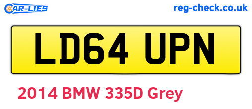 LD64UPN are the vehicle registration plates.