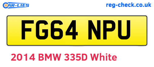 FG64NPU are the vehicle registration plates.