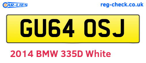 GU64OSJ are the vehicle registration plates.