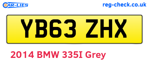 YB63ZHX are the vehicle registration plates.