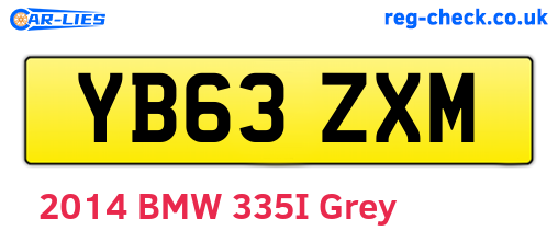 YB63ZXM are the vehicle registration plates.