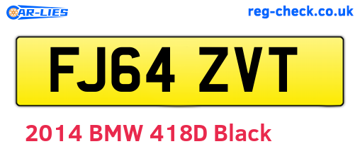 FJ64ZVT are the vehicle registration plates.