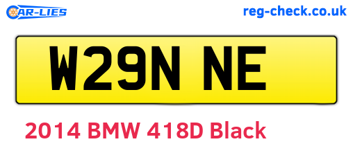 W29NNE are the vehicle registration plates.