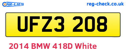 UFZ3208 are the vehicle registration plates.