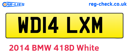 WD14LXM are the vehicle registration plates.