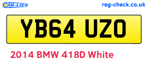 YB64UZO are the vehicle registration plates.