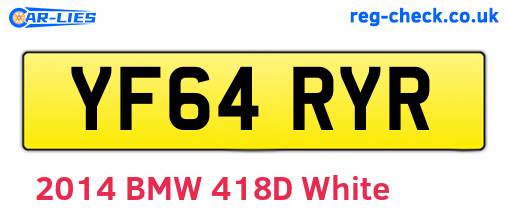 YF64RYR are the vehicle registration plates.