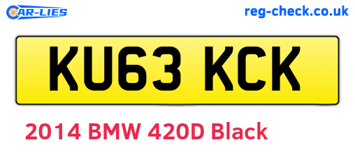 KU63KCK are the vehicle registration plates.