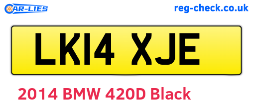 LK14XJE are the vehicle registration plates.