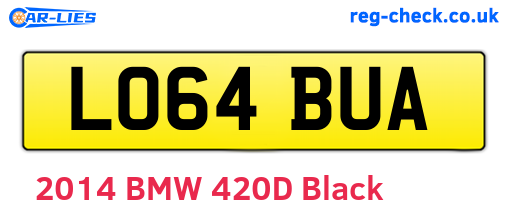 LO64BUA are the vehicle registration plates.