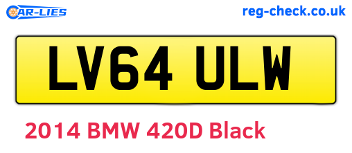 LV64ULW are the vehicle registration plates.