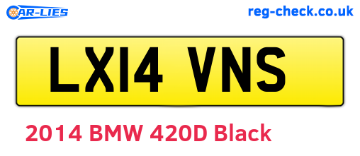 LX14VNS are the vehicle registration plates.