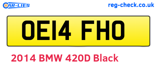 OE14FHO are the vehicle registration plates.