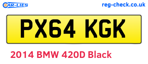 PX64KGK are the vehicle registration plates.