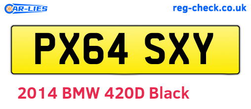PX64SXY are the vehicle registration plates.