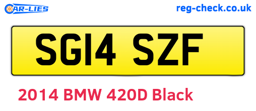 SG14SZF are the vehicle registration plates.