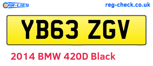 YB63ZGV are the vehicle registration plates.