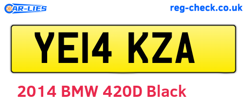 YE14KZA are the vehicle registration plates.
