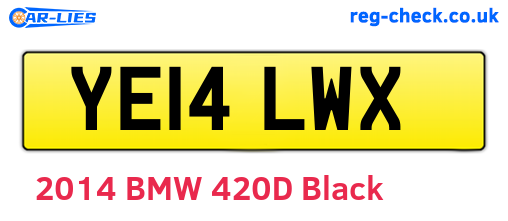 YE14LWX are the vehicle registration plates.