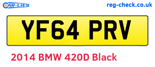 YF64PRV are the vehicle registration plates.