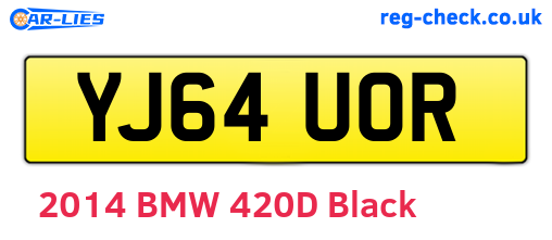 YJ64UOR are the vehicle registration plates.