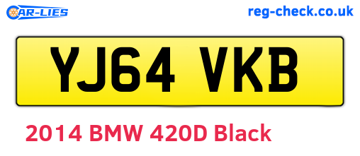 YJ64VKB are the vehicle registration plates.