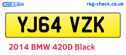 YJ64VZK are the vehicle registration plates.