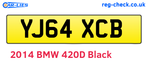 YJ64XCB are the vehicle registration plates.